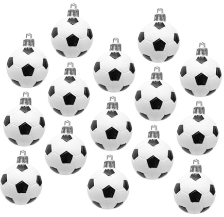 Warmhm 24stücke Fußball-Ornamente Für Weihnachten Hängende Fußball-Dekorationen Aus Robustem Kunststoff Sport-dekor Für Weihnachtsbaum Und Weihnachtsfeiern Als Geschenk-Ornamente Für Fans
