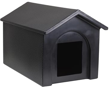 Kitty Kottage - Plastic Waterproof Cat House/Outdoor Cat Shelter/Den/Kennel - Made in Sheffield (UK) (Black, One Size)