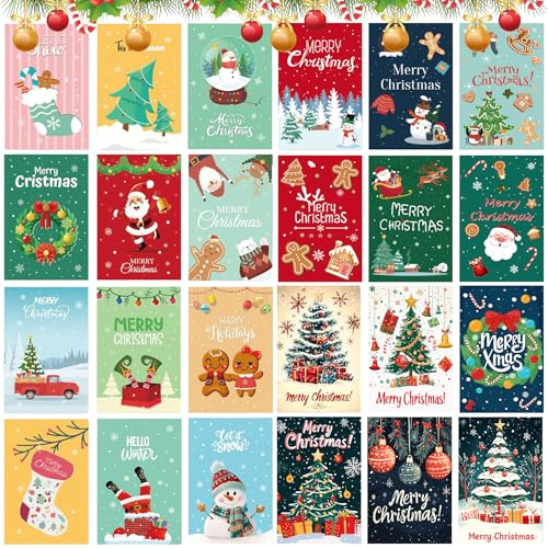 Sunshine smile 24 Stück Mini Notizblock Weihnachten,Mini Notizblock,Kleines Notizbuch,Weihnachten Cartoon Notebook,Weihnachts Notizbuch,Weihnachts Notizblöcke
