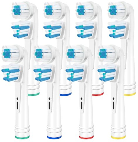 Brossettes de Rechange Dual Clean Compatible avec Oral B – Têtes de Brosse à Dents de Rechange les Brosses à Dents Électriques, Élimination Puissante de la Plaque - De Kisstta (8)