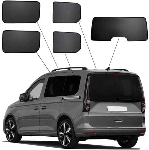 SunClip Sicht- & Sonnenschutz passgenau | kompatibel mit Volkswagen Caddy V MPV 5-türer 2020- & Ford Tourneo Connect 5-türer 2022-