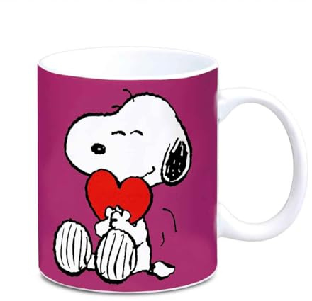 Logoshirt® Peanuts Snoopy Thinking Of You Porzellan Tasse, 300 ml | Spülmaschinenfest, Mikrowellengeeignet, Farbige Geschenkverpackung, Offiziell lizenziertes Design