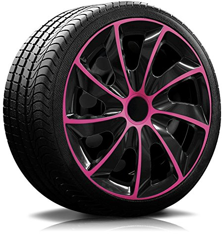 15 Zoll RKK02 Multi-Color Line (Schwarz-Pink) Radkappen/Radzierblenden 4 Stück