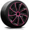15 Zoll RKK02 Multi-Color Line (Schwarz-Pink) Radkappen/Radzierblenden 4 Stück