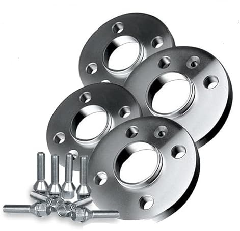 KOSKO Kit 4 DISTANZIALI Ruote 20 MM. COMPATIBILI con Smart FORTWO (453) Cerchio A 4 Fori dal 2014 in Poi con BULLONI in Acciaio