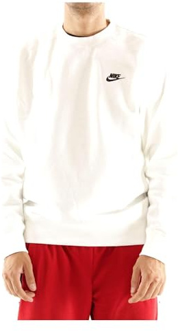 Nike M NSW Club CRW BB T-Shirt à Manches Longues Homme White/(Black) FR: XL (Taille Fabricant: XL-T)