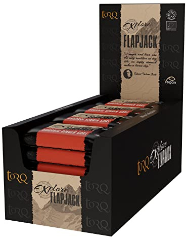 Torq Explore Flapjack Ginger Cake Plant Based - Vegan Nutrition Snacks for Running, Cycling, Sports & Expeditions - Endurance Flapjacks Energy Bars - Box of 20