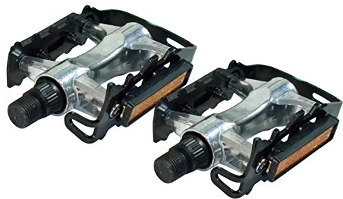 VDP 1 Paar MTB - Trekking Fahrradpedale Silber - Pedale Fahrrad - Fahrradpedale rutschfest - Trekking Pedale - Pedale alu - Fahrrad Pedalen Set - Pedale für Fahrrad