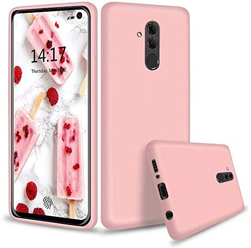 Xunlaixin MUTOUREN - Cover per Huawei Mate 20 Lite TPU in silicone liquido per telefono protezione antiurto anti-slittamento custodia con tessuto in microfibra, cuscino per custodia, colore: Rosa