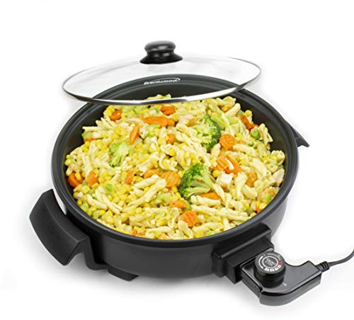 12-Inch Round Nonstick Electric Skillet with Vented Glass Lid