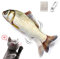 NAMSAN Elektrisches Bewegliches Fisch-Katzenspielzeug - Kicker Kauspielzeug Mit Katzenminze, Interaktives Flopping Spielzeug, USB Wiederaufladbar