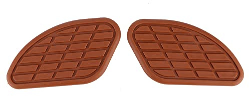 Qiilu Protections de réservoir de moto, 1 paire de protecteurs de protection de Traction de réservoir de carburant de moto Vintage autocollants universels de poignée de genou (marron)