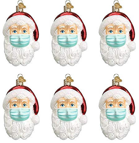 AGDLLYD Weihnachtsdekorationen,Weihnachtsmann Anhänger mit Maske Personalisierte Weihnachtsschmuck Kit 3D Dreidimensional Weihnachtsschmuck Für Weihnachtsbaum Deko (6pcs)