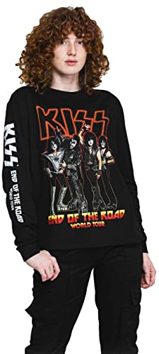 KISS T Shirt End of The Road Tour Band Logo offiziell Unisex Schwarz Long Sleeve S