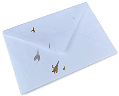 Wanderings Handgefertigte Weiße Umschläge Mit Echten Blütenblättern, 13X18 cm, 25 Stück, Für Ankündigungen, Hochzeitseinladungen, Grußkarten, Basteln, Dicke 150 gsm