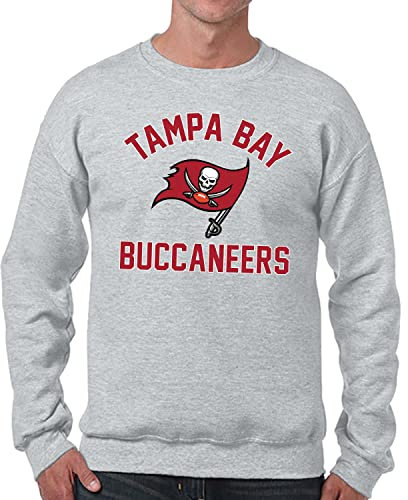 Team Fan Apparel NFL Adult Gameday Football Crewneck Sweatshirt - Cotton Blend - Stay warm, comfortable & stylish on game day, Gray, Medium
