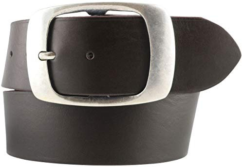 BELTINGER Jeansgürtel aus Vollrindleder 5 cm mit Doppel-Schnalle | Leder-Gürtel 50mm | Breiter Ledergürtel aus echtem Leder | Braun 125cm
