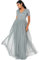 Maya Deluxe Women's Ladies Dress for Wedding Guest Plus Size Empire High Waist Sequins Short Sleeve Evening Bridesmaid, Misty Green, 12