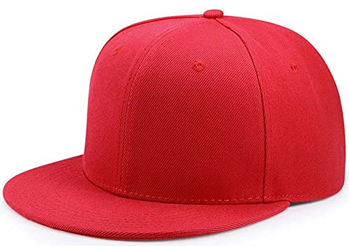 YEKEYI Unisex-Baseballkappe, einfarbiges Visier, Dad-Kappe, Angelmütze, verstellbarer Snapback-Hut, Unisex, Hip-Hop-Baseballkappe, rot, Einheitsgr��e