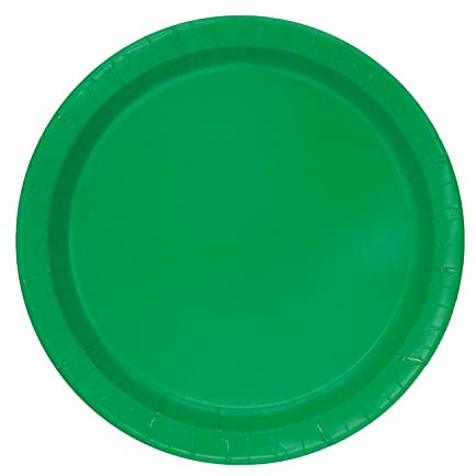 Piatti da dessert rotondi resistenti, 23 cm, colore verde smeraldo, piatti usa e getta, piatti di carta a tema colorato per matrimoni, anniversari, compleanni, occasioni multiuso (confezione da 16)