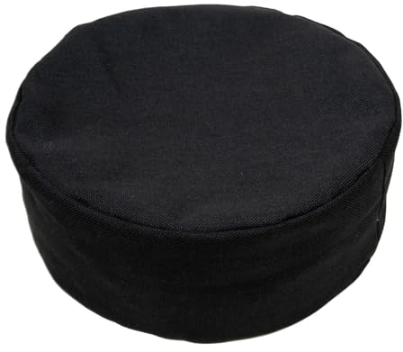 Empire Athletics Tragbares rundes Baumwoll Yogakissen Sitzpolster in Schwarz mit Buchweizenschalen-Füllung - 31 x 13 cm - Zum Relaxen Yoga oder Sitzen an flachen Tischen