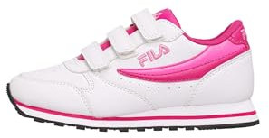 FILA Orbit Velcro Kids Sneaker, White-Fuchsia Purple, 33 EU