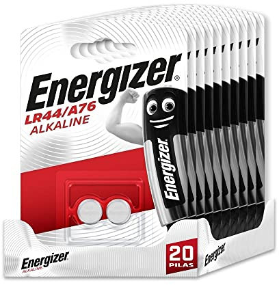 Energizer - Pack de 20 Pilas Especiales LR44/A76 una Pila para una Necesidad, sin Mercurio añadido y Potencia para Dispositivos pequeños