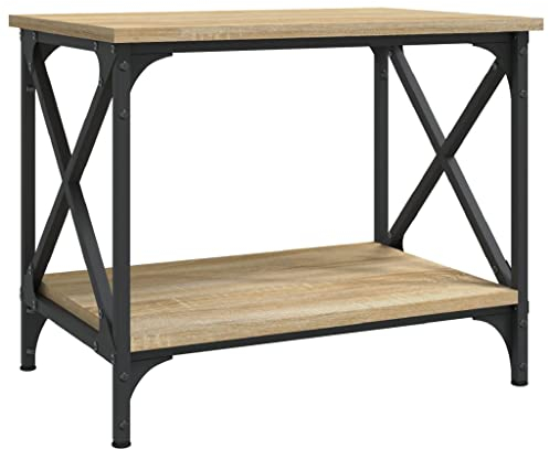 vidaXL Beistelltisch, Couchtisch mit viel Stauraum, Sofatisch für Wohnzimmer Schlafzimmer, Wohnzimmertisch Telefontisch Tisch, Sonoma-Eiche Holzwerkstoff