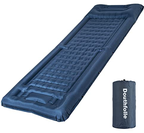 Douthfolle Isomatte Camping, 12cm Isomatte Outdoor Aufblasbare Isomatte Camping Matratze Isomatten mit Fußpresse Pumpe wasserdichte Aufblasbare Campingmatte für Wandern,Outdoor,Camping,Zelt,Reisen