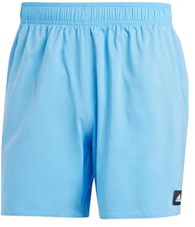 adidas Uomo Solid CLX Short-Length Swim Shorts, Blue Burst/White, L