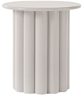 Kaffee-Endtisch Kleiner runder Beistelltisch, Massivholz-Sofa-Beistelltisch, moderner Beistelltisch for kleine Räume im Wohnzimmer, Schlafzimmer, Büro, 21,6 x 19,6 Zoll Beistelltisch ( Color : Beige )