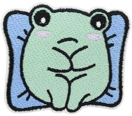 Finally Home Patch zum Aufbügeln - Sorgen Frosch | Sad Aufnäher Patch, Y2K Aufbügelbilder, Süße Patches zum Aufnähen, Lustige Bügel Patches, Frog Meme Bügelbild, Cute Flicken