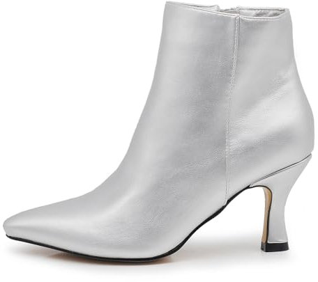 IF Fashion Tronchetti Stivali Stivaletti A Punta Scarpe da Donna Con Tacco MP413 argento N.37