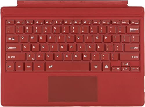 Type Cover for Microsoft Surface Pro Generation 7+ 7 6 5 4 3 Portable Slim Wireless Keyboard with Touchpad Tablet Keyboard (Poppy Red, No Backlit)