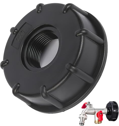 1 Zoll IBC Adapter Container Feingewinde, Kappe 14504, S60x6 IBC-Tankadapter Kunststoff-Schlauchanschluss Grobgewindekappe