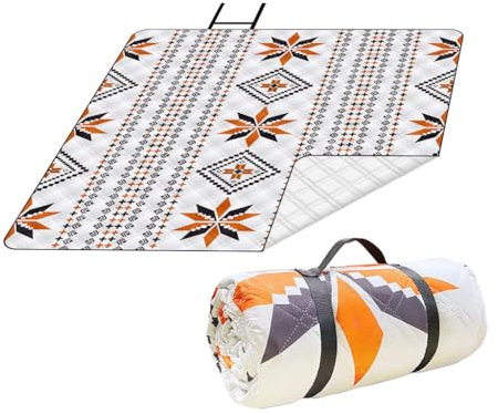 Anlising Picknickdecke 150 x 200CM, Picknickdecke Wasserdicht, picknickdecke Boho, mit Tragegriff, Picnic Blanket, Campingdecke, Stranddecke, Strandmatte, für Camping, Gärten, Strände, Picknicks