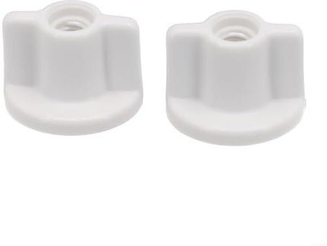 Lot de 2 écrous à vis pour abattant de WC - 6 mm - Couleur blanche