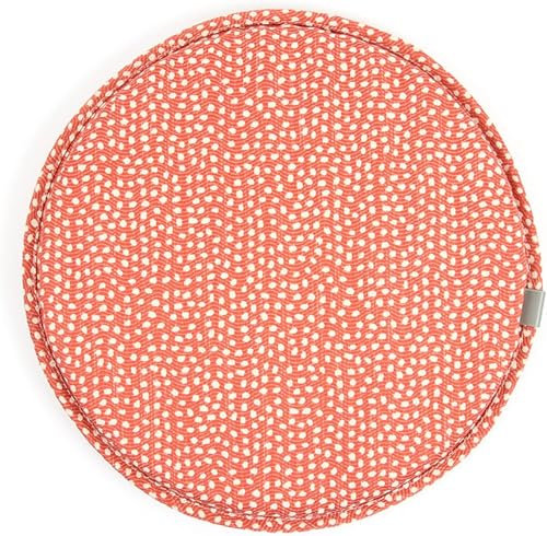 Rundes Sitzkissen mit Bändern – atmungsaktiv, rutschfest, für Barhocker, Tatami-Kissen, Stuhlkissen für Küche, Zuhause, Esszimmer, Büro, Bistro, 30 cm, orangefarbene Punkte