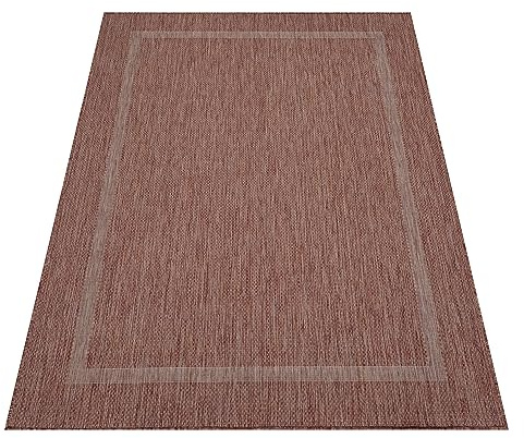 Stilvoll Günstig by ELMM Teppich Outdoor Balkon Garten Außenbereich Rot 120 x 170 Unicolor - Einfarbig Kurzflor