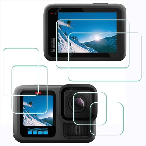 ULBTER Screen Protector for GoPro Hero 13 Hero13 Black LCD + lens + Small Display [6 Pcs] 9H Hardness Tempered Glass,Anti-Scrach Anti-Bubble