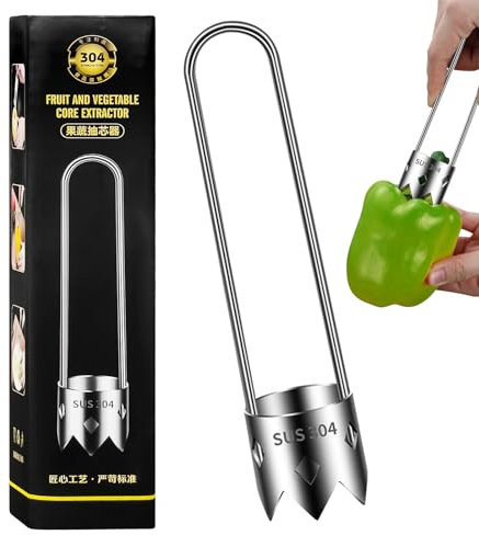 KERANEET Apfelentkerner Apfelausstecher Apfelentkerner Apfelkernausstecher Apfelausstecher Edelstahl Entkerner für Obst und Gemüse Praktisch Kernausstecher mit Aufhängeöse Entfernt Kerngehäuse