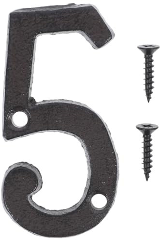 Hausnummer 5 aus Gusseisen, Schwarz, Modern und Vielseitig