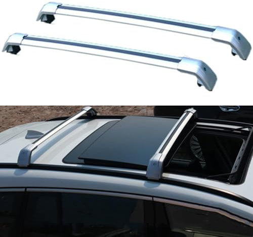 INRNT Porte-Bagages Voiture pour Peugeot 5008 All Yeras,Antirouille Galerie de Toit de Voiture Durable Barres de Toit Railing, B/Silver