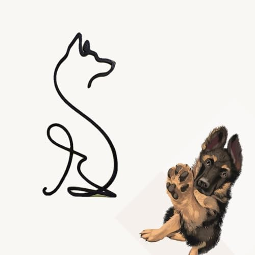 Deutscher Schäferhund Figur - Eine minimalistische dekorative Skulptur, ein Geschenk für Hundeliebhaber, moderne Innendekoration, Schäferhund-Statue für Schlafzimmer, Büro