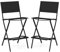 COSTWAY 2er Set Outdoor Barhocker, klappbare Barstühle mit Rückenlehne und Fußstütze, Tresenhocker bis zu 150 kg belastbar, Sitzhöhe 71 cm, Gartenstühle für Balkon, Garten & Poolbereich, Schwarz
