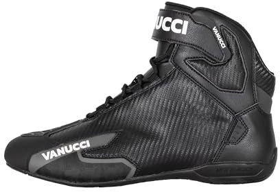 Vanucci Herren Motorradstiefel VSB-3, Touring Stiefel, Biker Boots, CE-zertifiziert, Schwarz, Größe 40 EU