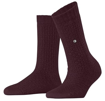 Burlington Damen Socken Orkney W So Baumwolle Wolle einfarbig 1 Paar, Rot Rioja 8016, 36-41