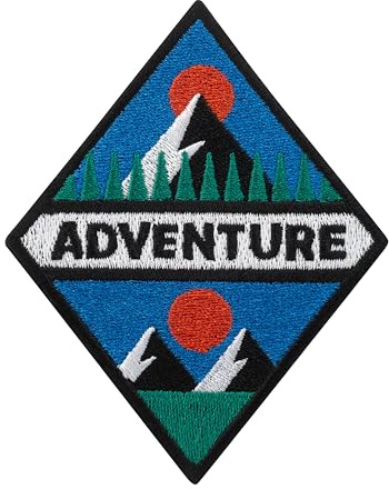 Urbanski Patch Outdoor Berge Abzeichen Adventure & Explorer Badge zum Aufbügeln | Aufnäher Applikation Bügelbild (Adventure)
