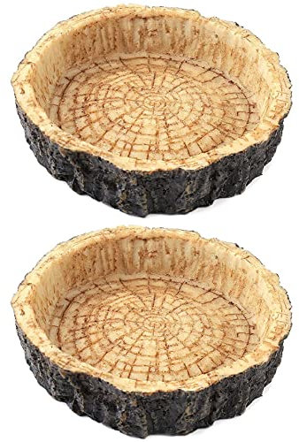 Wzxksoac 2 Pack Reptile Food Bowls - Reptile Water and Food Bowls, Novelty Food Bowl for Lizards, Young Bearded, Snakes