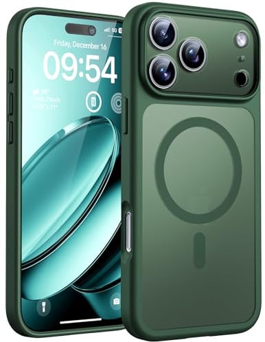 TOCOL für iPhone 17 Pro Max Hülle, Kompatibel mit MagSafe, Alpengrün | Vollständiger Kameraschutz Handyhülle, Eingebauter Magnetring Case, Militärschutz Stoßfest Kratzfest Haltbarkeit Phone Cover
